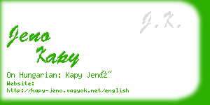 jeno kapy business card